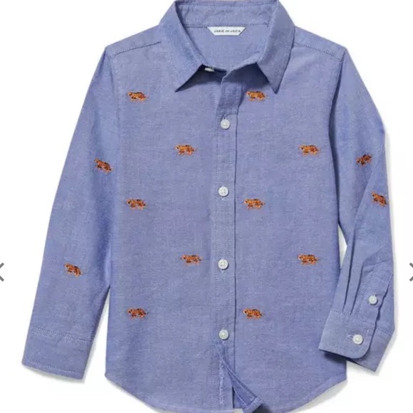 Janie and Jack Other - Janie and Jack Boys Tiger Embroidered Oxford Shirt